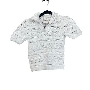 INDUSTRY Coquette White Crochet Blouse